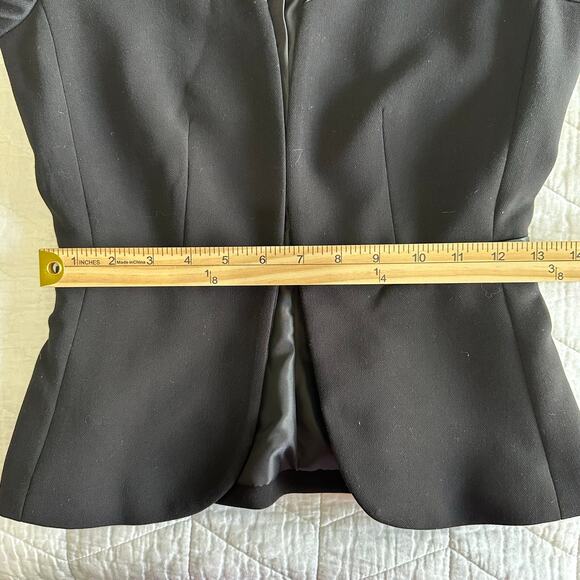 H&M Women’s Faux Leather And Fabric Blazer Black Size 2 - Picture 7 of 8